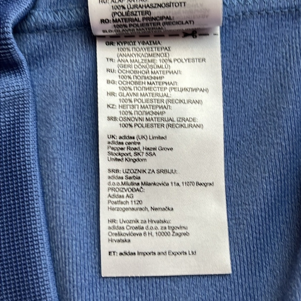 ADIDAS Track Jacket Mens Crew Blue Tricot Full Zip Essentials Warmup SZ S - Picture 7 of 9